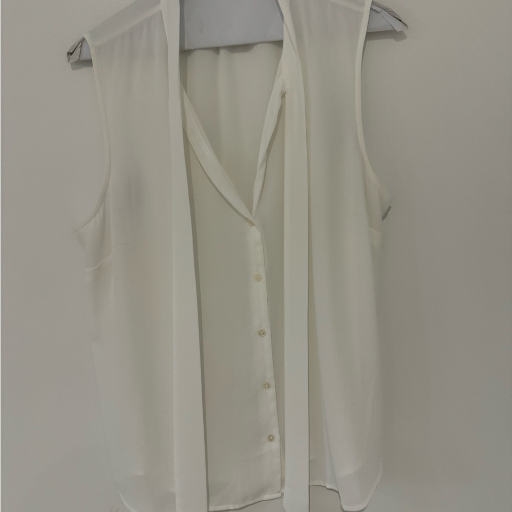 J Crew sheer white sleeveless blouse